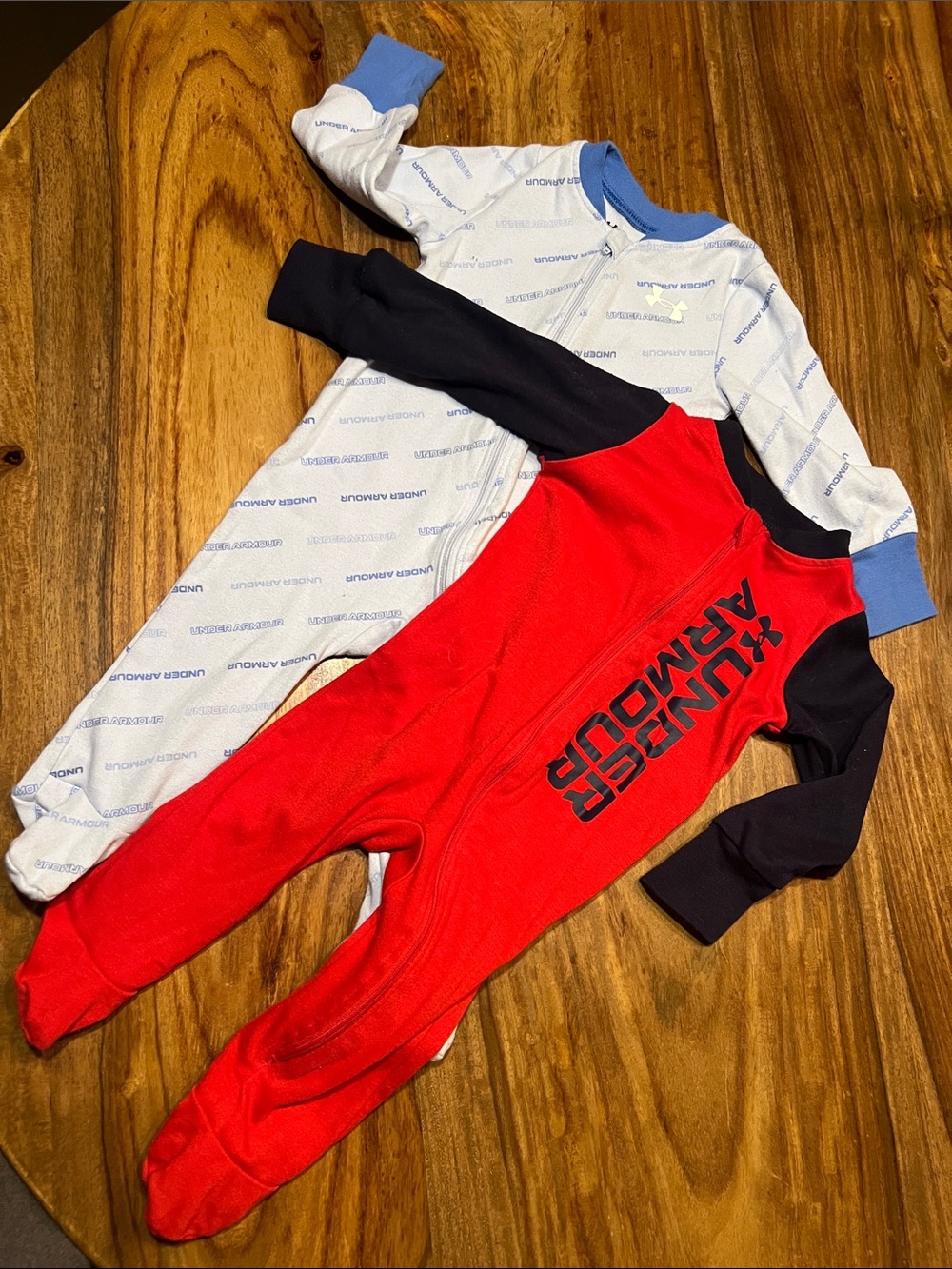 Under Armour Kids Red & White Footed One-Piece Sleepers - 2 Pack
